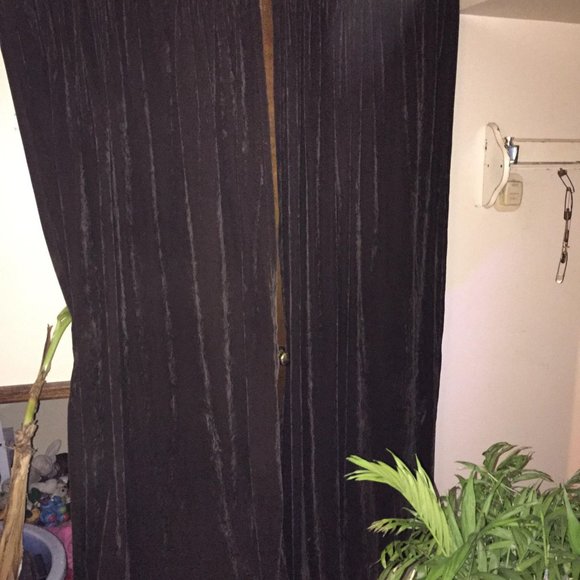 Crushed Brown Velvet Curtain 2 53X83 - Picture 2 of 4